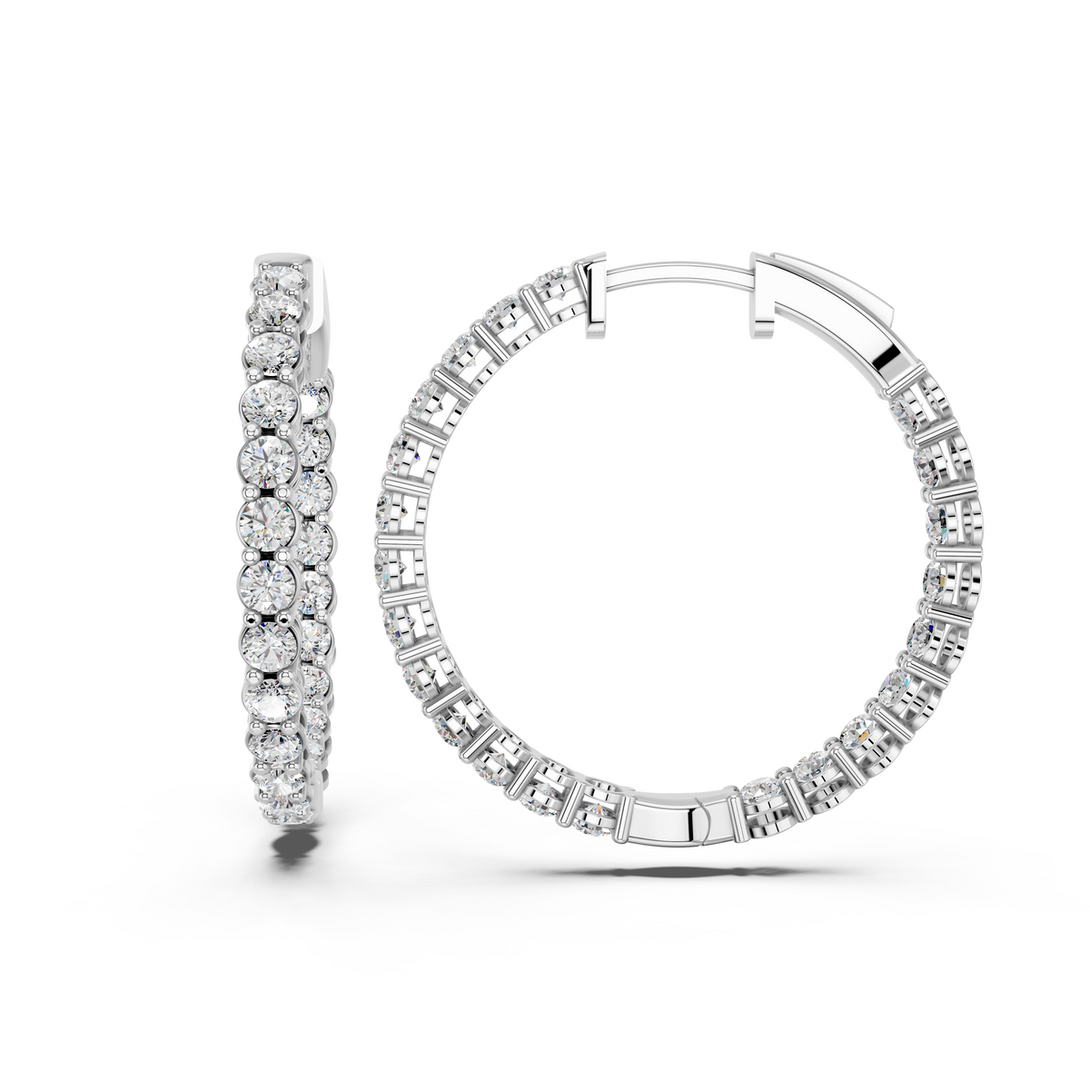 Inside-Out Diamond Hoops: Round or Oval?