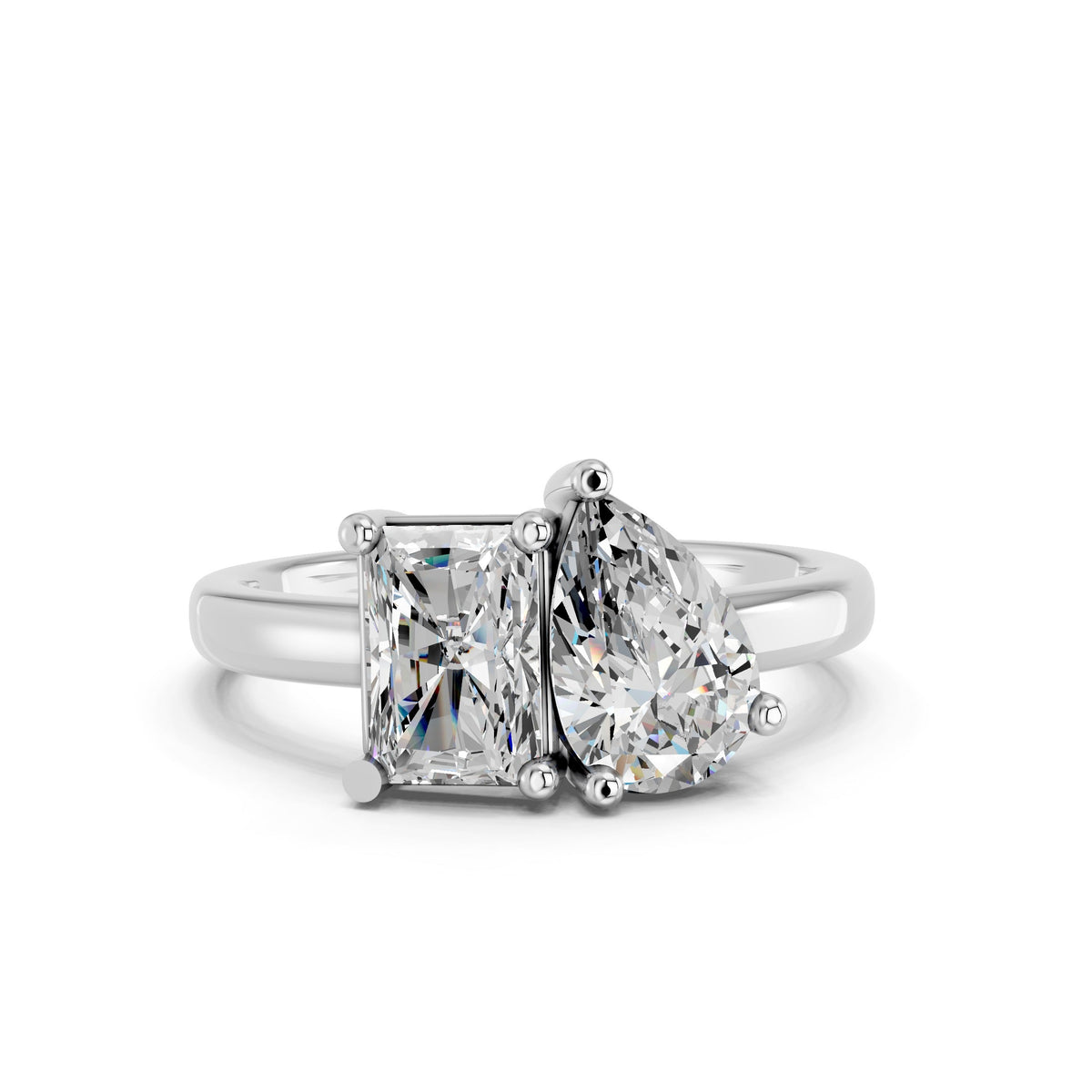 Emerald and Pear Toi et Moi Rings: Styling Contrast