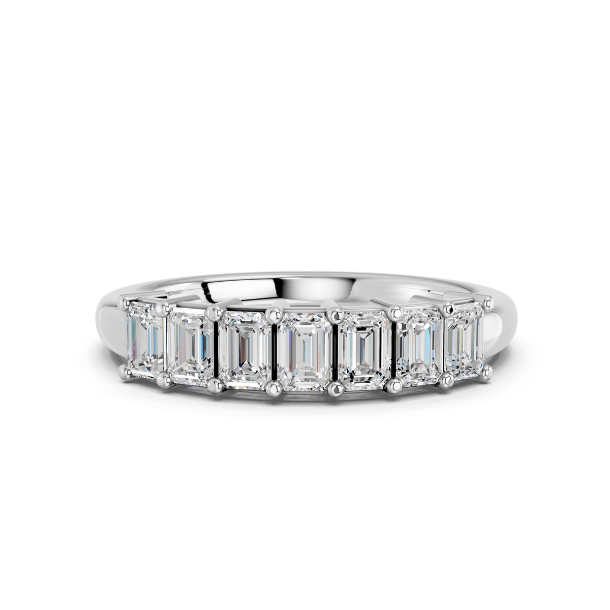 Emerald Seven-Stone Rings: A Study in Clean Lines