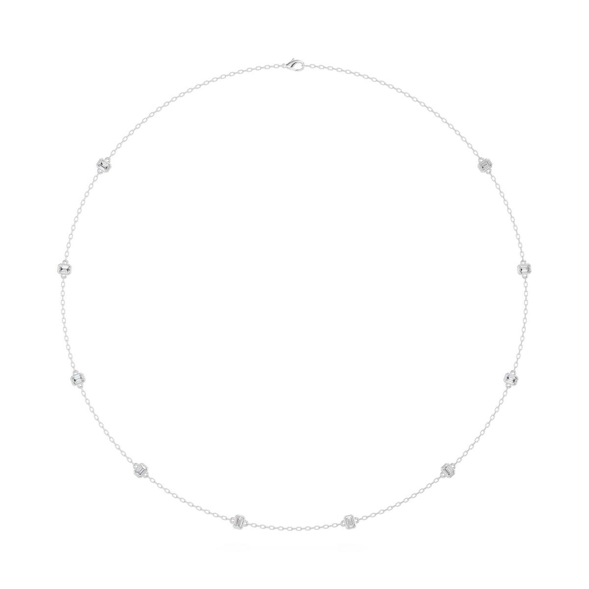 Emerald Diamond Station Necklaces for a Polished Gift