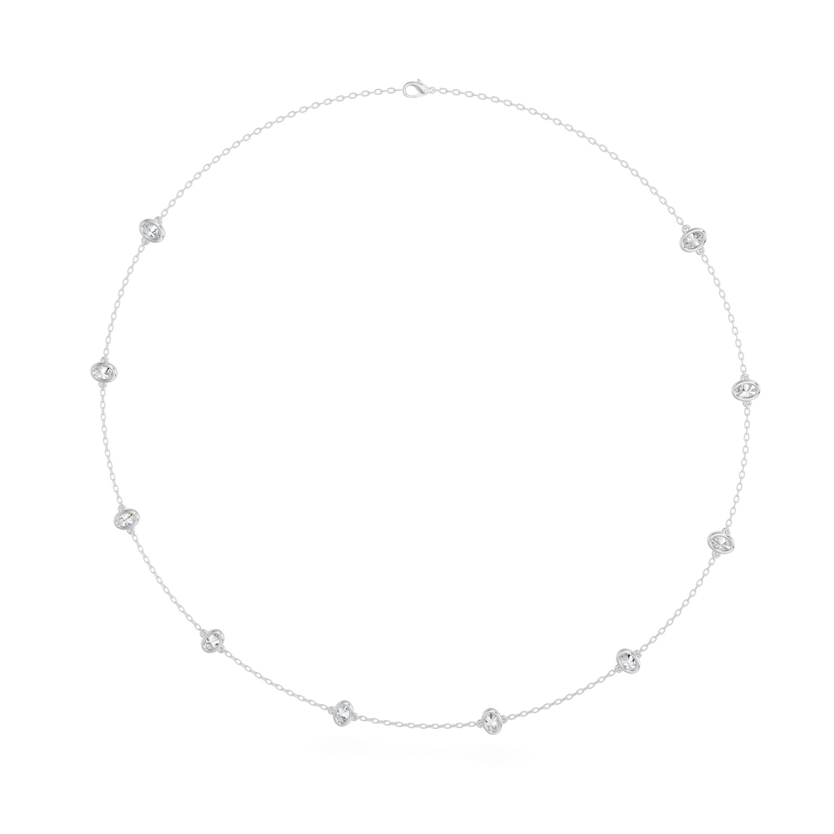 Oval Diamond Station Necklaces: Length and Proportion