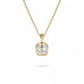 1 CTW Lab-Grown Bezel Set Asscher Cut Diamond Charm in 14K Gold — view 1