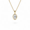 1 CTW Lab-Grown Bezel Set Oval Shape Diamond Charm in 14K Gold — view 1