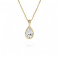 1 CTW Lab-Grown Bezel Set Pear Shape Diamond Charm in 14K Gold — view 1