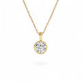 1 CTW Lab-Grown Bezel Set Round Diamond Charm in 14K Gold — view 1