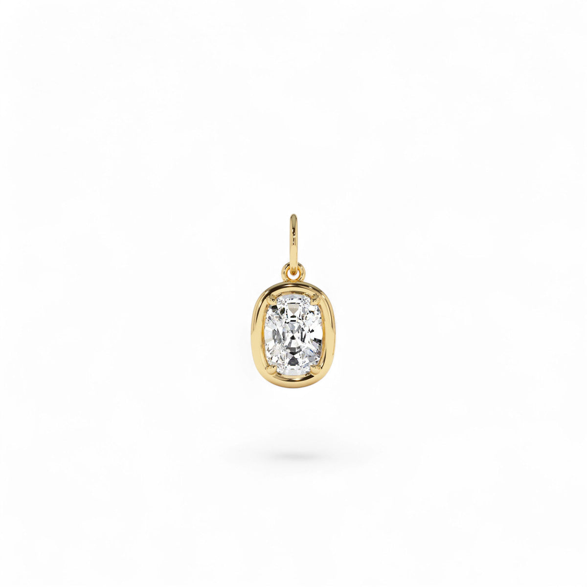 1 CTW Cushion Cut Lab-Grown Diamond Pendant Necklace in 14K Gold — view 2