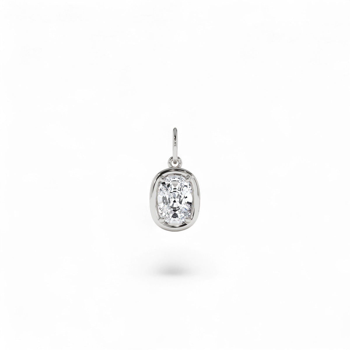 1 CTW Cushion Cut Lab-Grown Diamond Pendant Necklace in 14K Gold — view 4