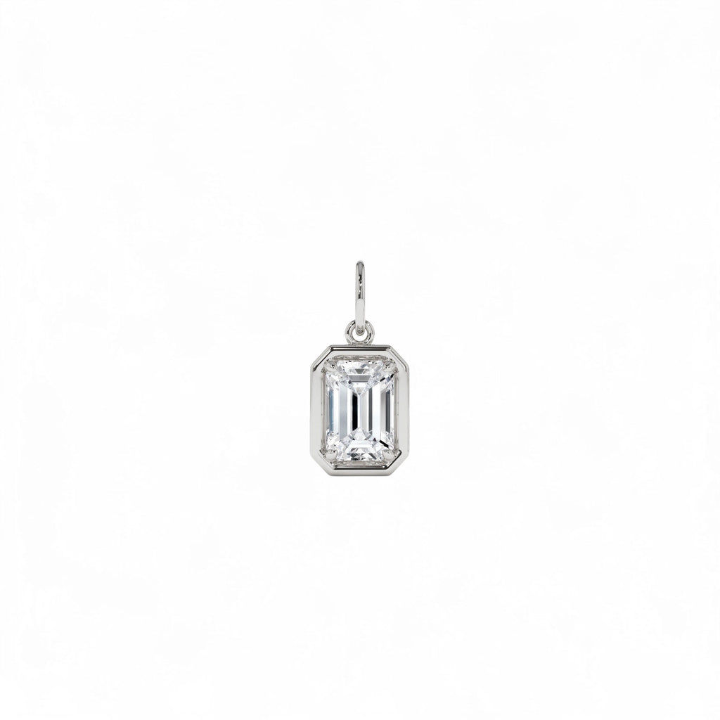 1 CTW Emerald Cut Lab-Grown Diamond Pendant Necklace in 14K Gold — view 4