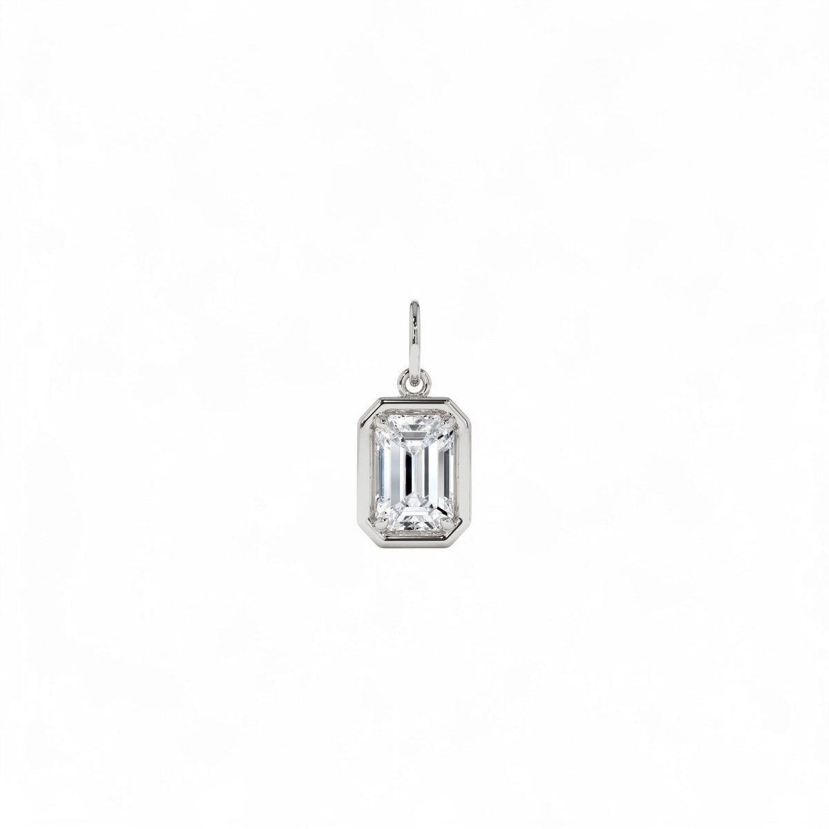 1 CTW Emerald Cut Lab-Grown Diamond Pendant Necklace in 14K Gold — view 4