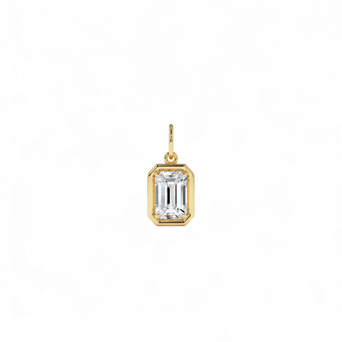 1 CTW Emerald Cut Lab-Grown Diamond Pendant Necklace in 14K Gold — view 2