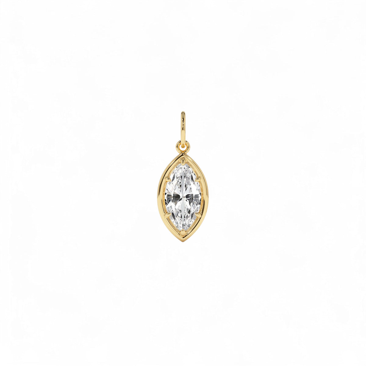1 CTW Marquise Shape Lab-Grown Diamond Pendant Necklace in 14K Gold — view 2