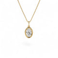1 CTW Oval Shaped Lab-Grown Diamond Pendant Necklace in 14K Gold — view 1