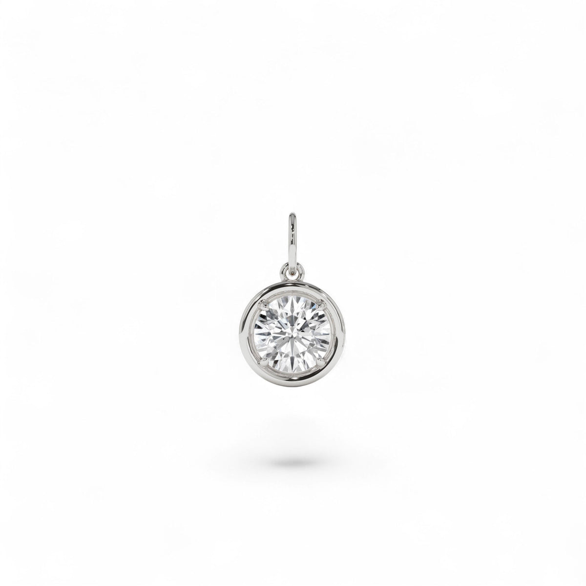 1 CTW Round Shaped Lab-Grown Diamond Pendant Necklace in 14K Gold — view 3
