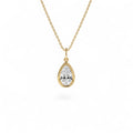 1 CTW Pear Shaped Lab-Grown Diamond Pendant Necklace in 14K Gold — view 1