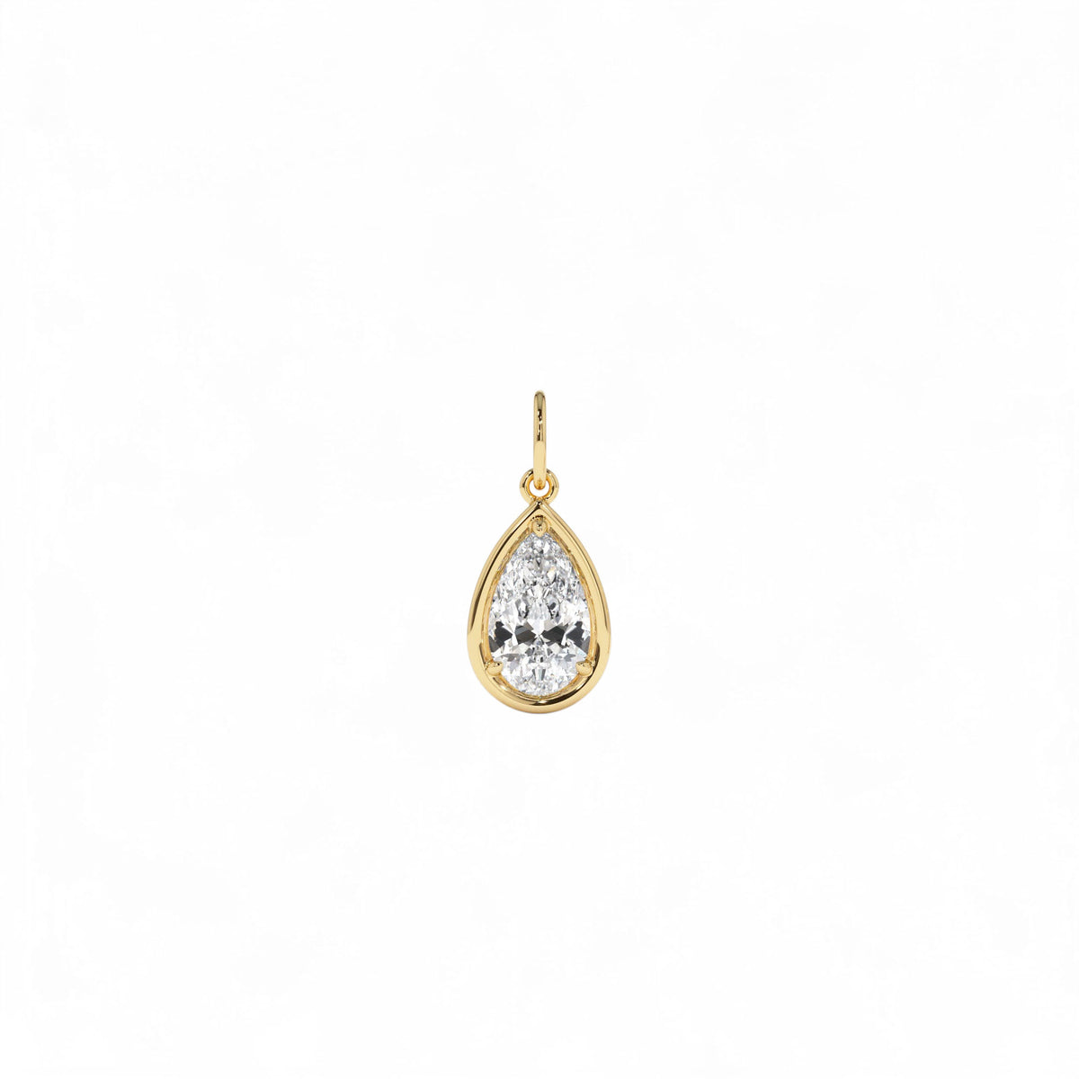1 CTW Pear Shaped Lab-Grown Diamond Pendant Necklace in 14K Gold — view 2