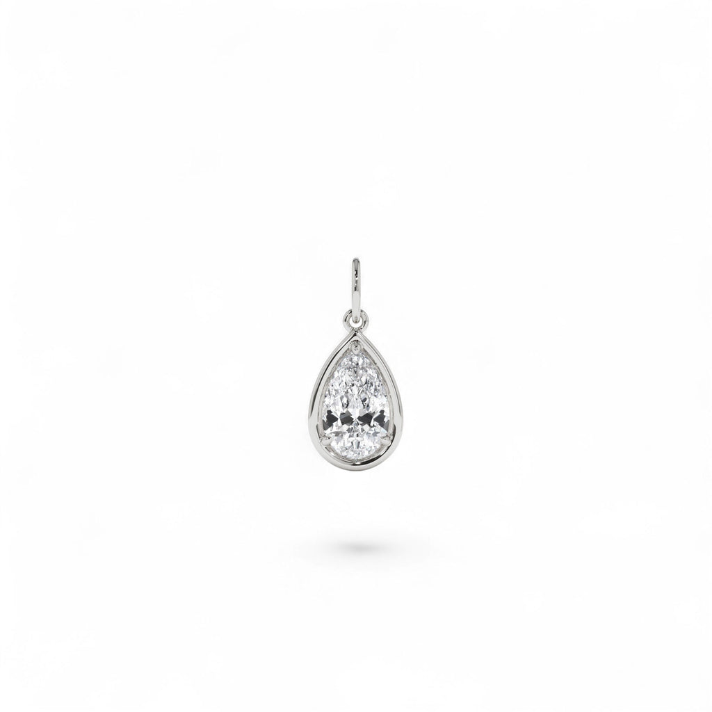 1 CTW Pear Shaped Lab-Grown Diamond Pendant Necklace in 14K Gold — view 4