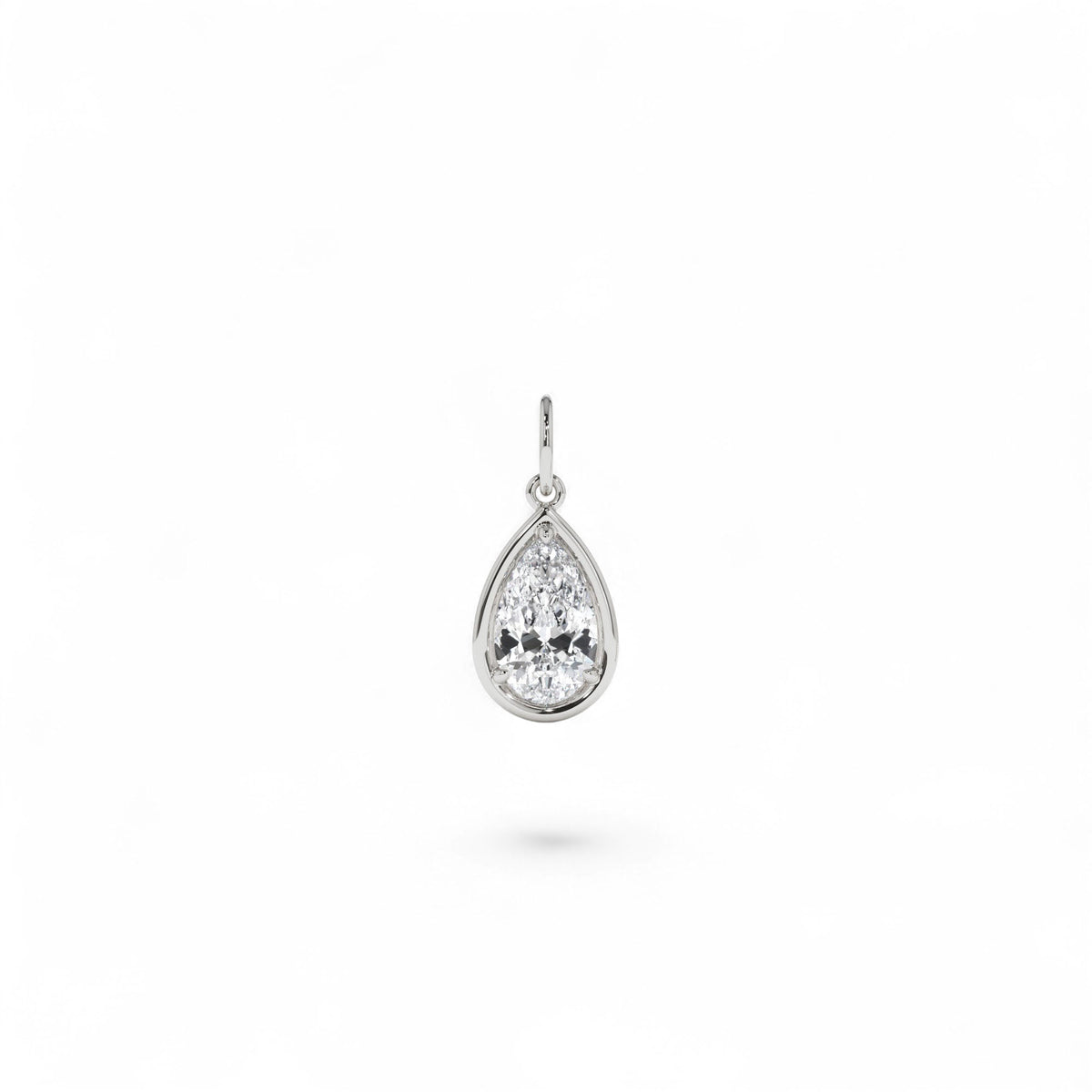 1 CTW Pear Shaped Lab-Grown Diamond Pendant Necklace in 14K Gold — view 4