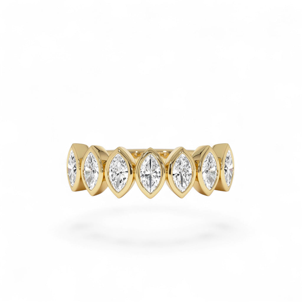 0.90 CTW Marquise Shaped Lab-Grown Diamond Band in 14K Gold — view 1