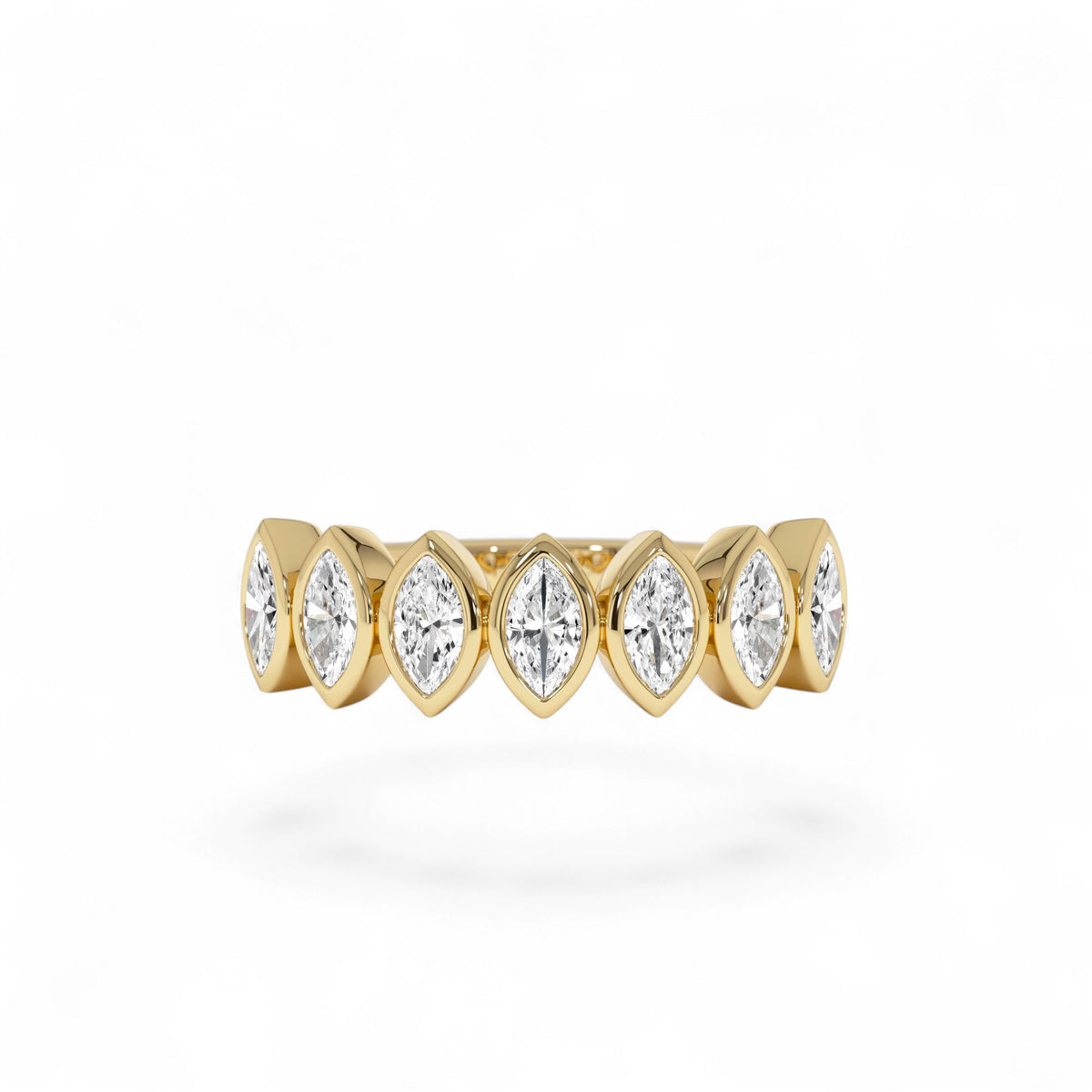 0.90 CTW Marquise Shaped Lab-Grown Diamond Band in 14K Gold — view 1