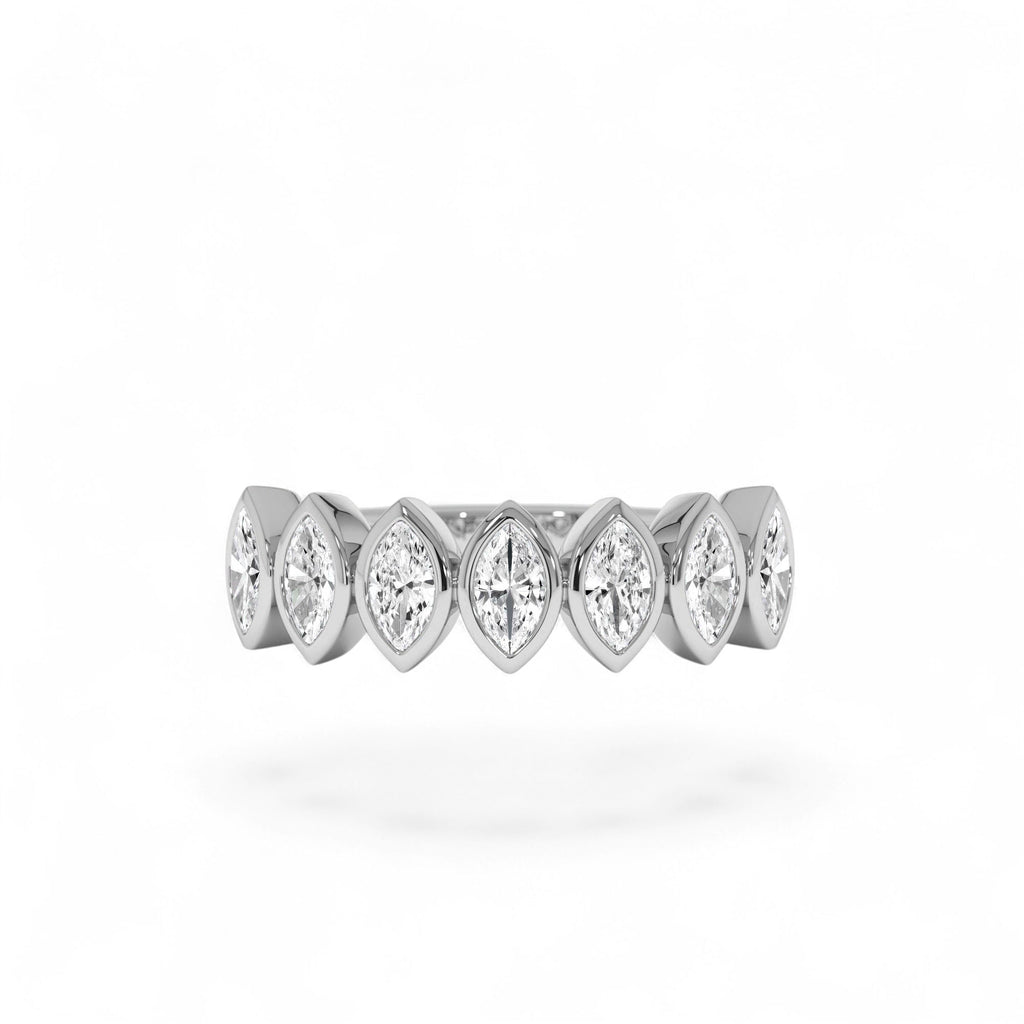 0.90 CTW Marquise Shaped Lab-Grown Diamond Band in 14K Gold — view 4