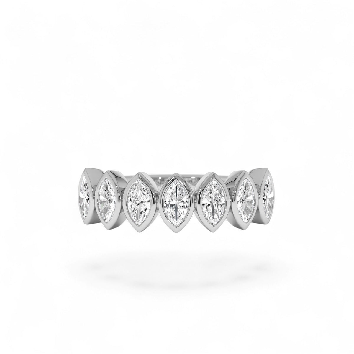 0.90 CTW Marquise Shaped Lab-Grown Diamond Band in 14K Gold — view 4