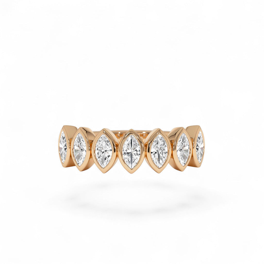 0.90 CTW Marquise Shaped Lab-Grown Diamond Band in 14K Gold — view 5