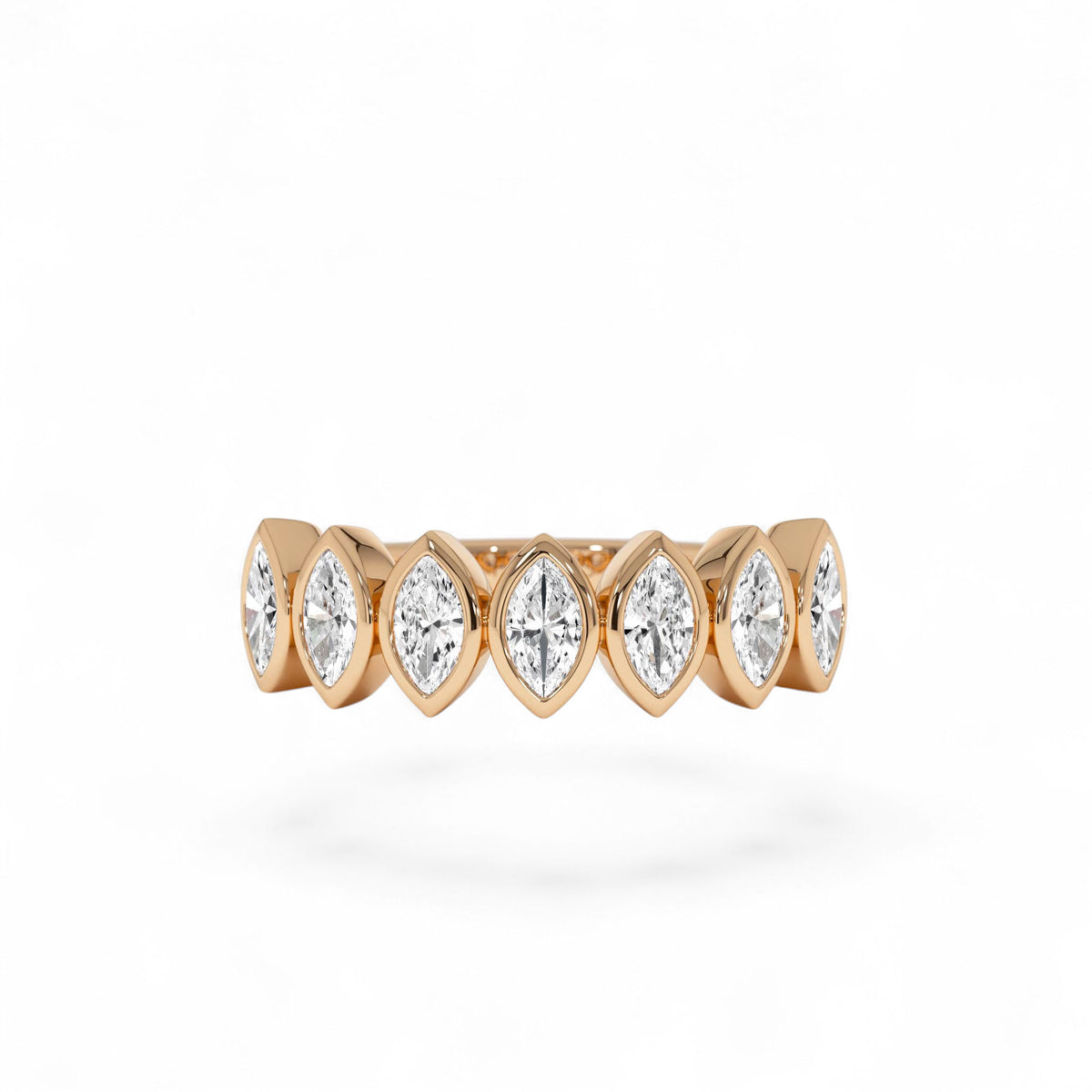 0.90 CTW Marquise Shaped Lab-Grown Diamond Band in 14K Gold — view 5