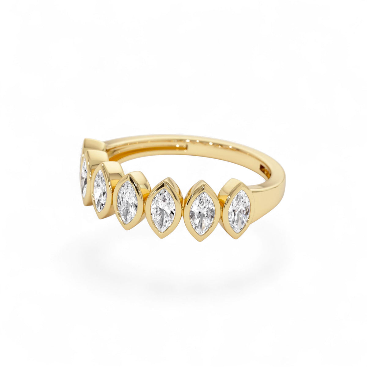 0.90 CTW Marquise Shaped Lab-Grown Diamond Band in 14K Gold — view 2