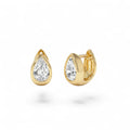 1.55 CTW Pear Lab Diamond Bezel Statement Stud Earrings in 14K Gold — view 1