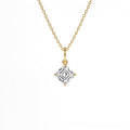 1.00 CTW Asscher Cut Lab-Grown Diamond Classic Charm Necklace in 14K Gold — view 1