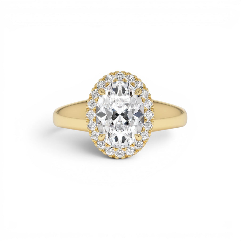 1.85 CTW Oval Shape Lab-Grown Diamond Halo Engagement Ring in 14K Gold — view 1