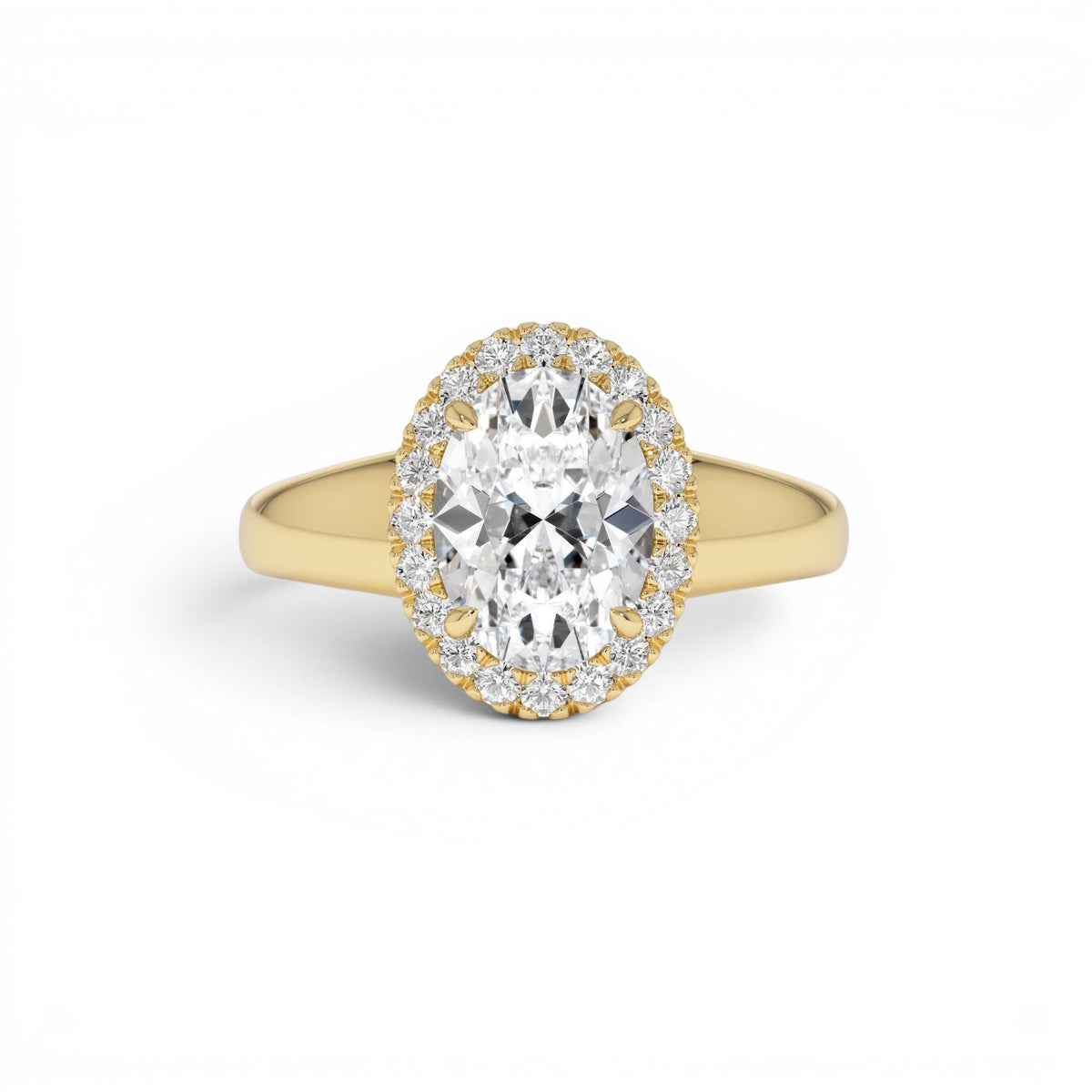 1.85 CTW Oval Shape Lab-Grown Diamond Halo Engagement Ring in 14K Gold — view 1