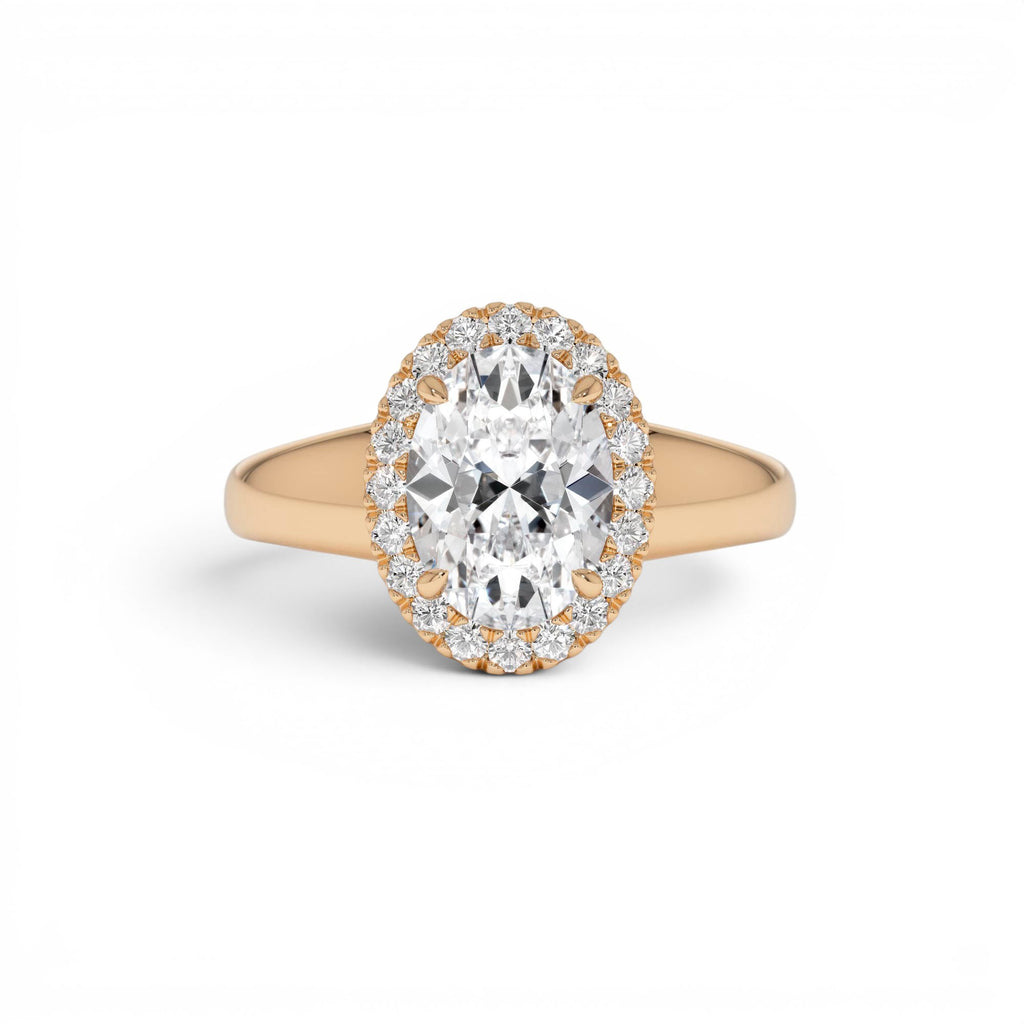 1.85 CTW Oval Shape Lab-Grown Diamond Halo Engagement Ring in 14K Gold — view 5