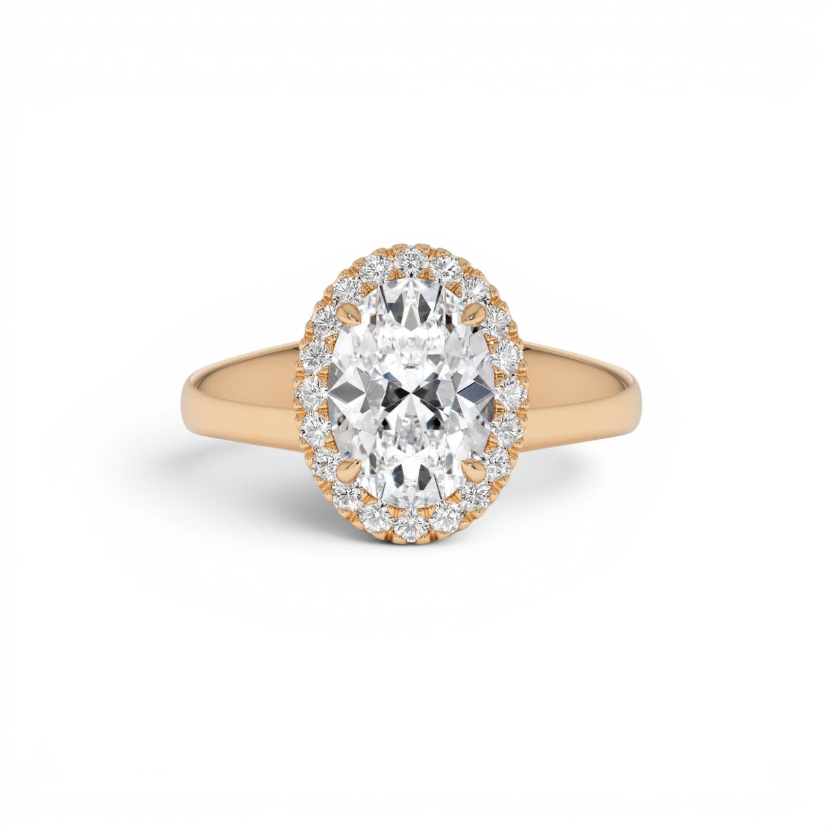 1.85 CTW Oval Shape Lab-Grown Diamond Halo Engagement Ring in 14K Gold — view 5