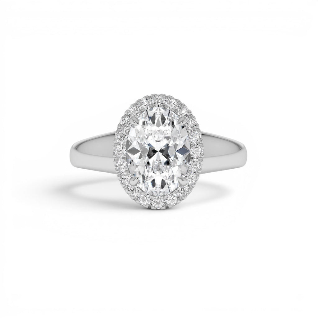 1.85 CTW Oval Shape Lab-Grown Diamond Halo Engagement Ring in 14K Gold — view 4
