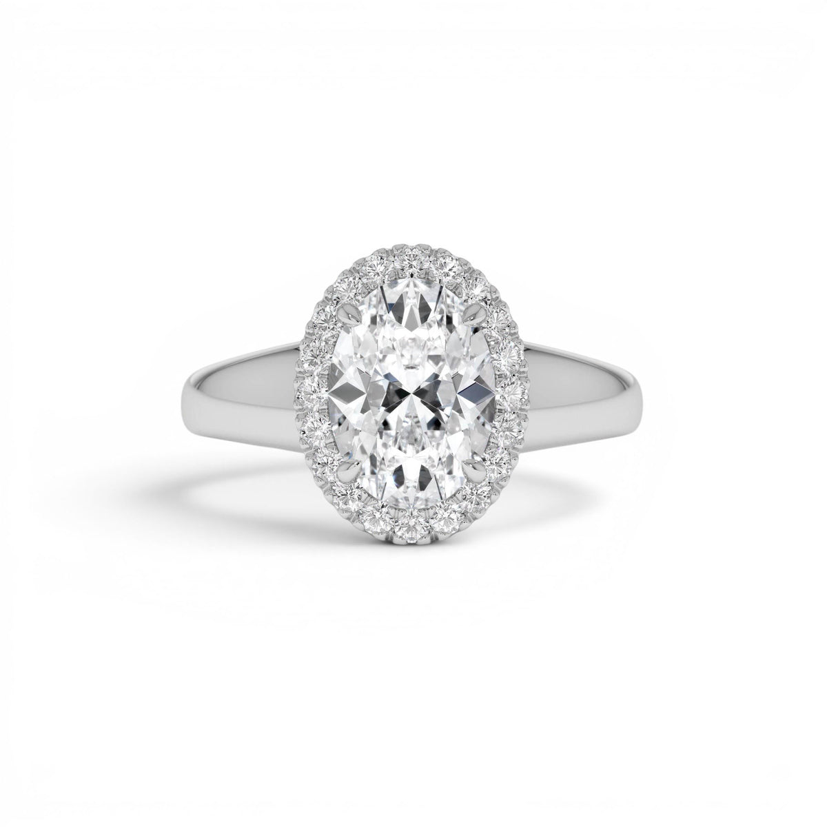 1.85 CTW Oval Shape Lab-Grown Diamond Halo Engagement Ring in 14K Gold — view 4