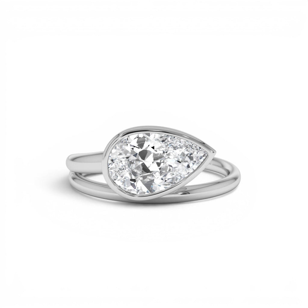 1.5 CTW Pear Bezel Setting Lab Diamond Ring — view 4