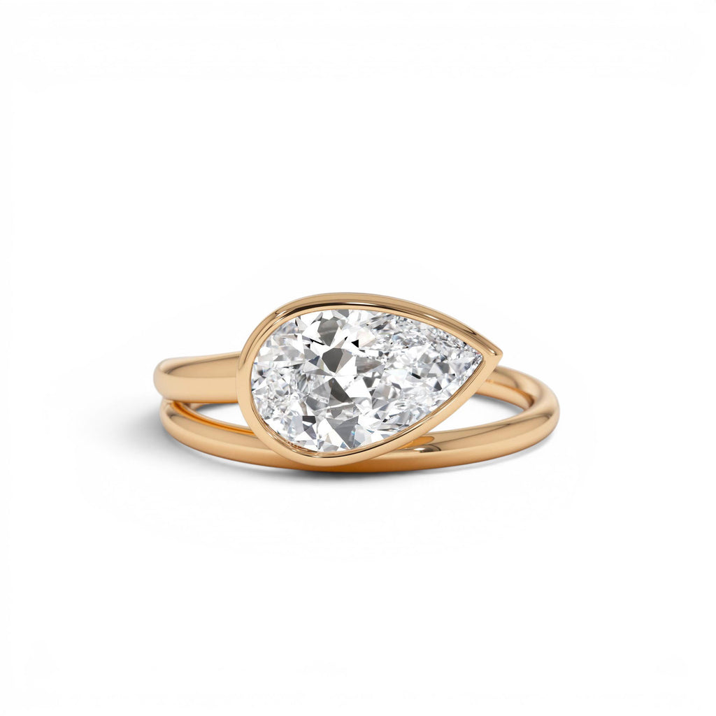 1.5 CTW Pear Bezel Setting Lab Diamond Ring — view 5