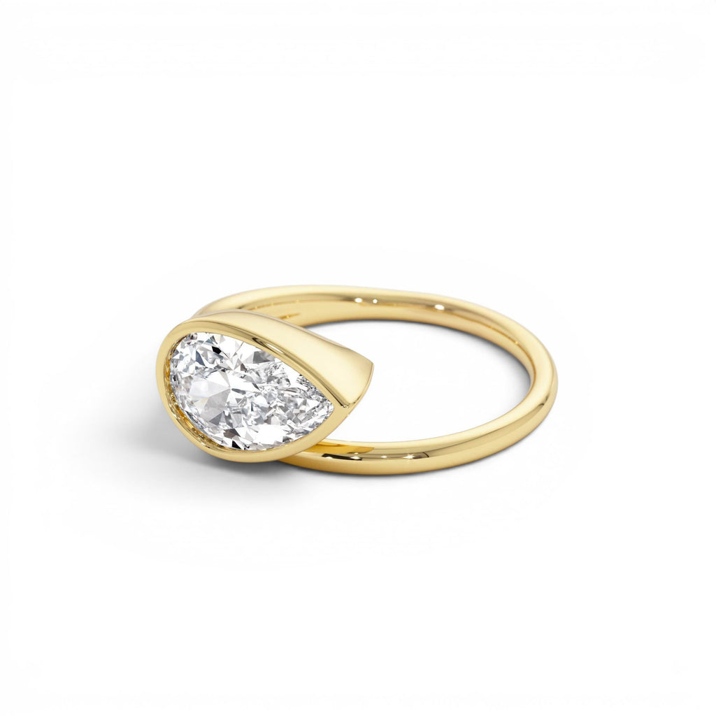 1.5 CTW Pear Bezel Setting Lab Diamond Ring — view 2