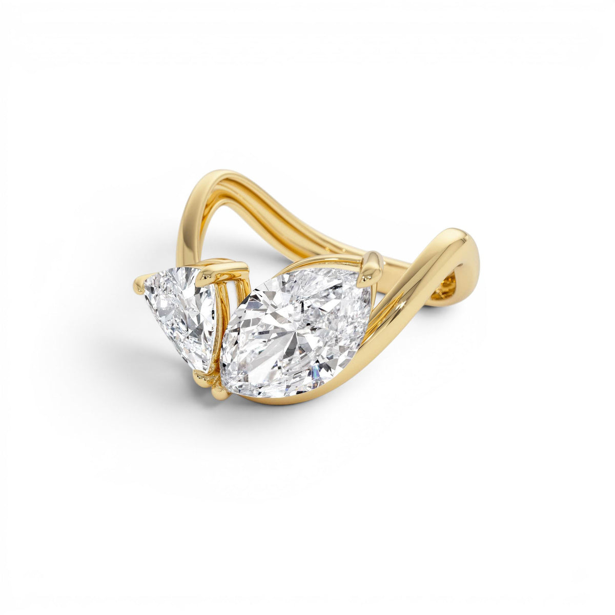 3.00ctw Marquise & Trillion Lab-Grown Diamond Statement Ring in 14K Gold — view 2