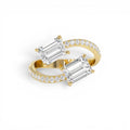 2.25 CTW Lab-Grown Emerald Cut and Diamond Bypass Ring in 14K Gold — view 1