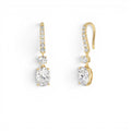 2.55 CTW Oval and Round Shape Lab-Grown Diamond Drop Earrings in 14K Gold — view 1