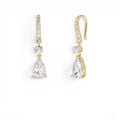 2.45 CTW Pear Shape and Round Lab-Grown Diamond Drop Earrings in 14K Gold — view 1