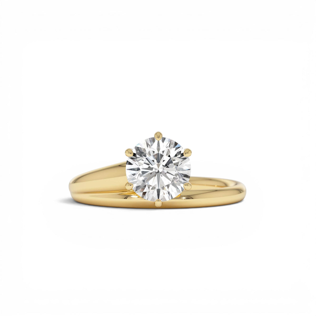 1.00 CTW Round Lab Diamond Unique Solitaire Ring — view 1