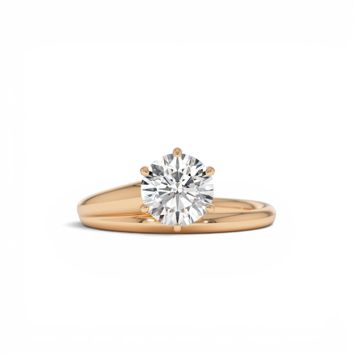 1.00 CTW Round Lab Diamond Unique Solitaire Ring — view 5