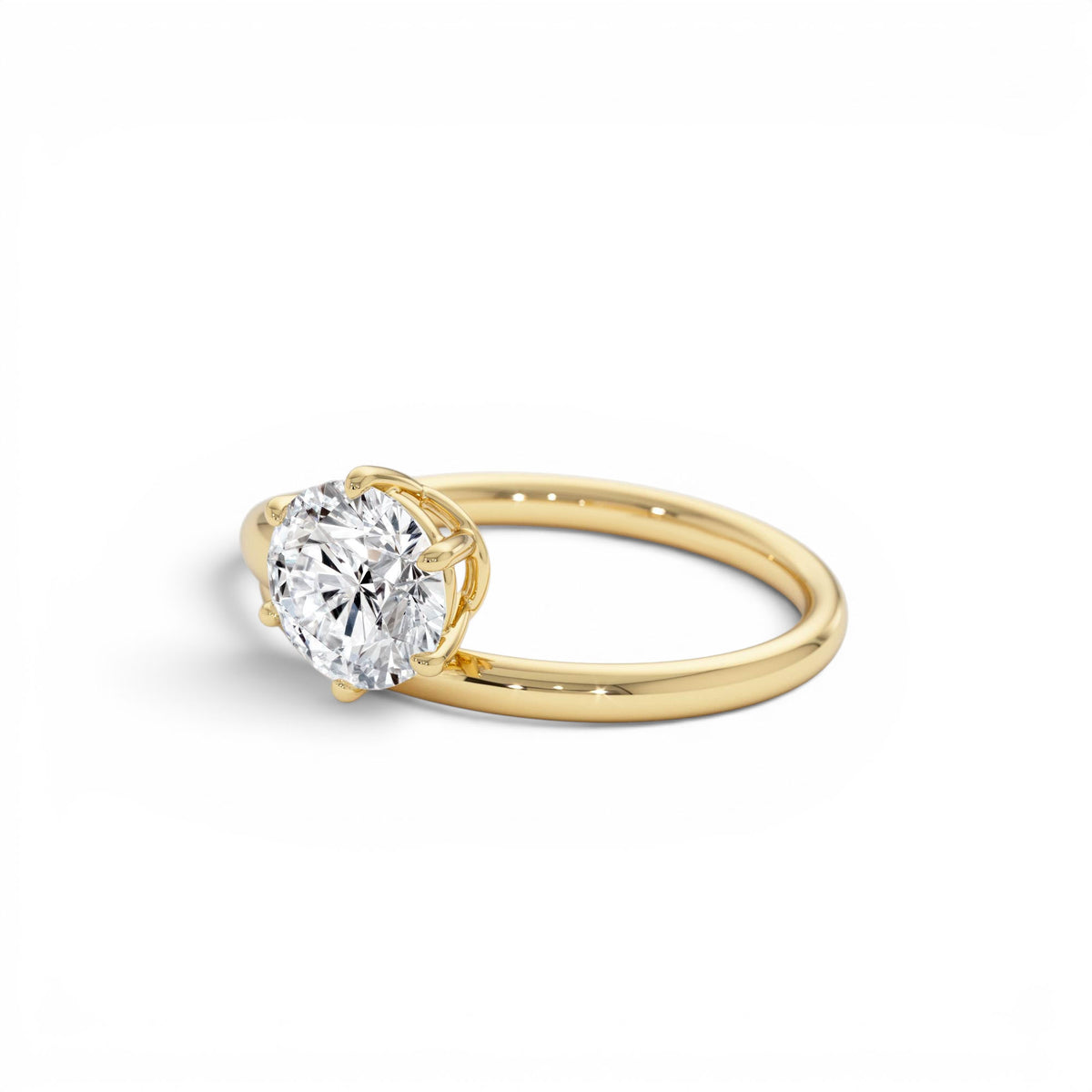 1.00 CTW Round Lab Diamond Unique Solitaire Ring — view 2