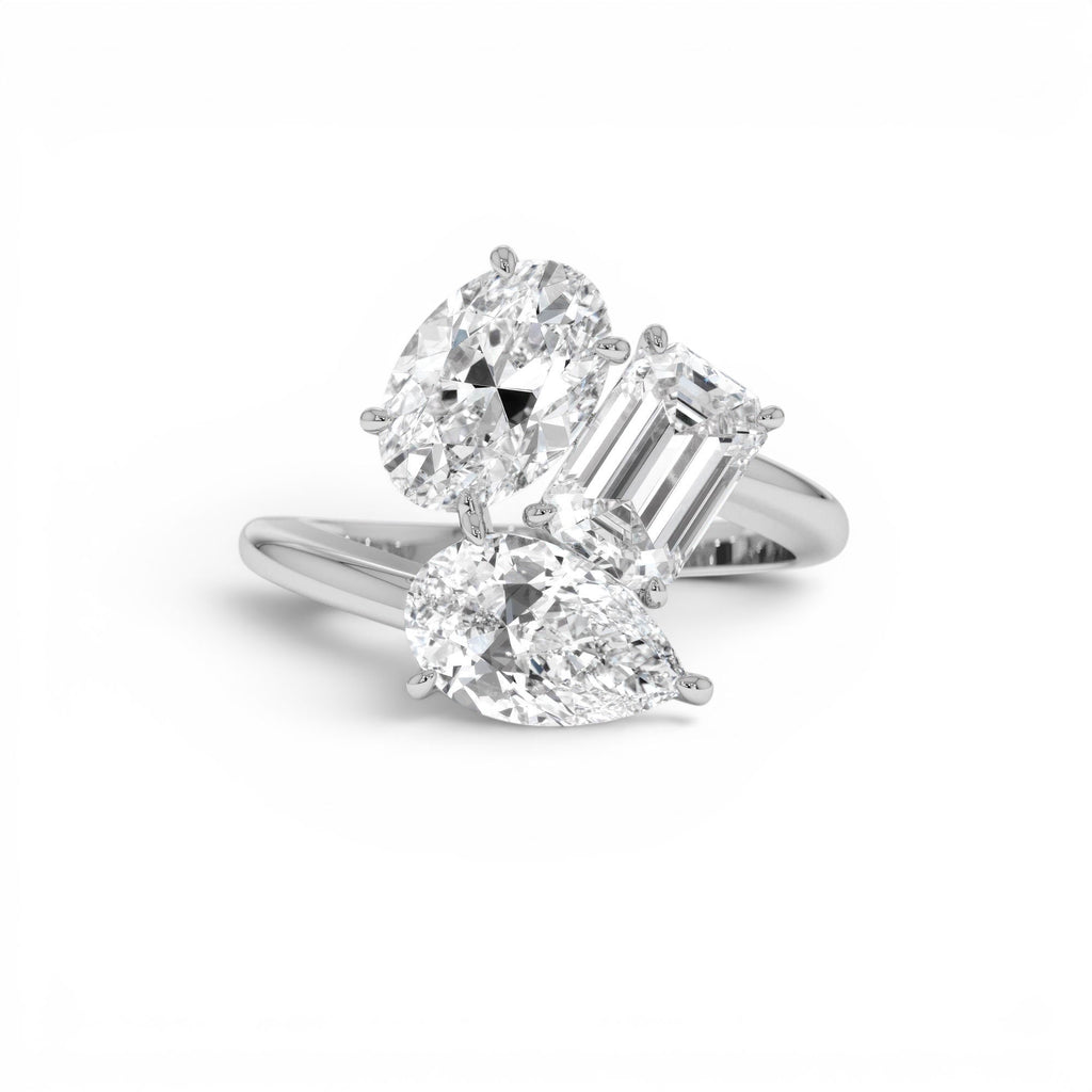 3.00ctw Lab-Grown Diamond Multi-Cut Cocktail Ring in 14K Gold — view 4
