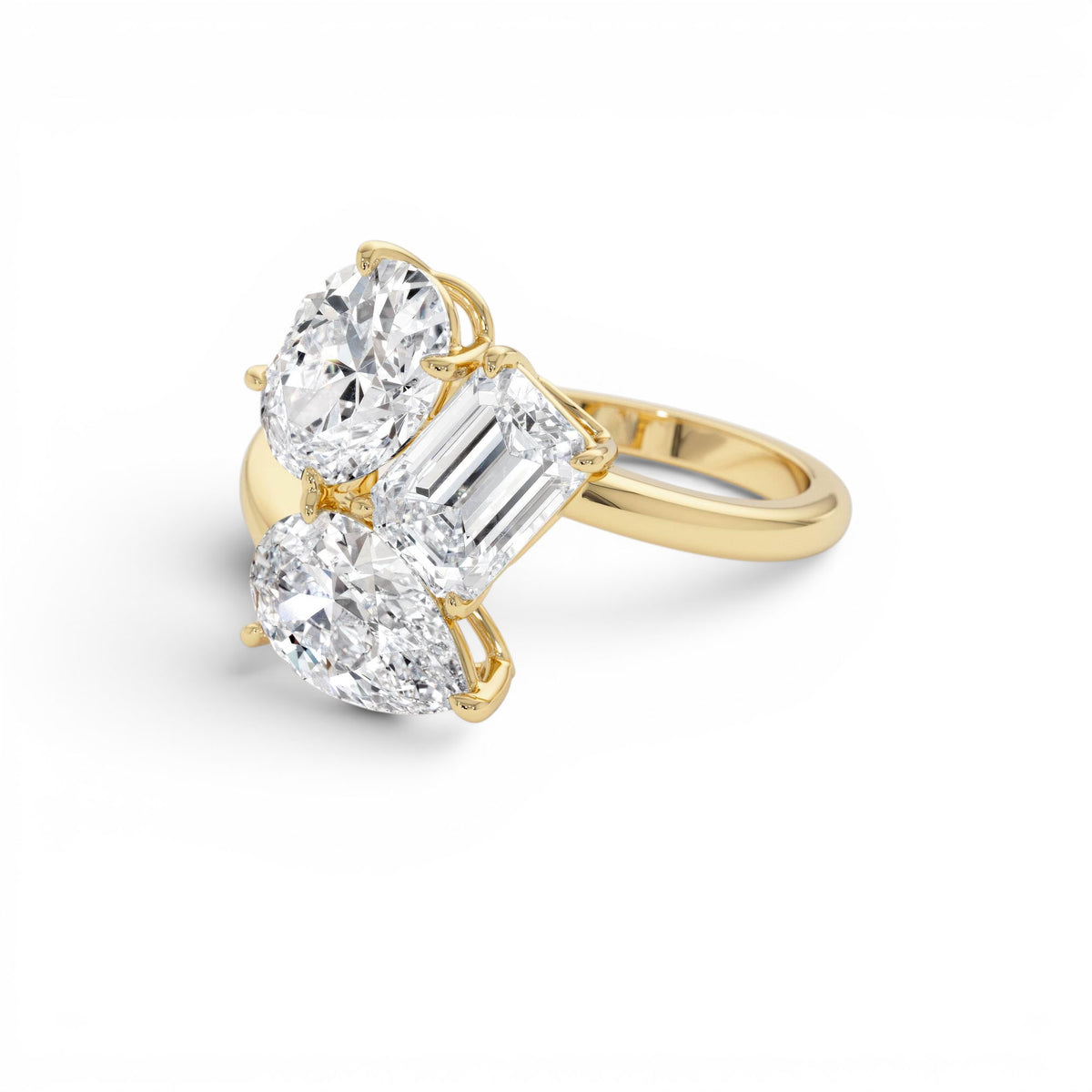 3.00ctw Lab-Grown Diamond Multi-Cut Cocktail Ring in 14K Gold — view 2
