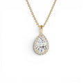 1.25ctw Pear Shaped Halo Setting Lab-Grown Diamond Necklace in 14K Gold — view 1