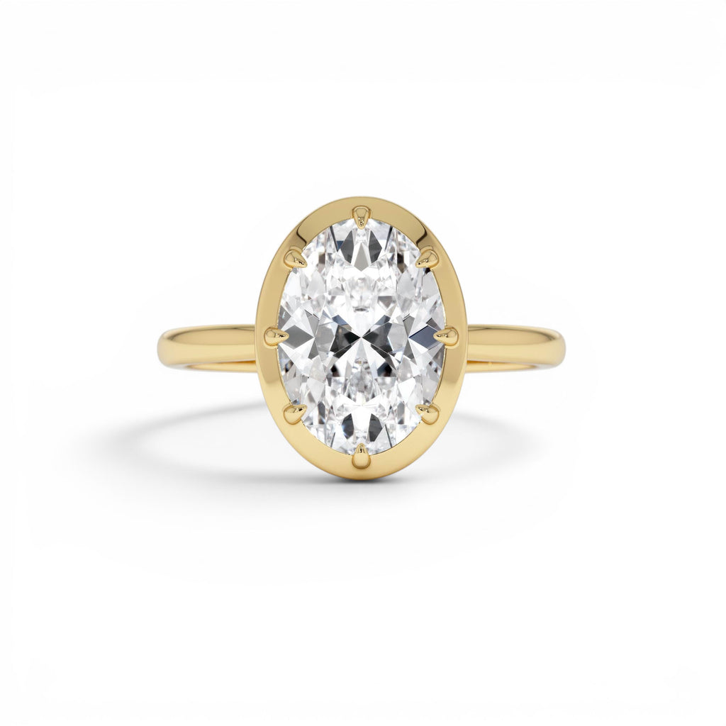2.00 CTW Oval Shape Lab-Grown Diamond Claw Prong Engagement Ring in 14K Gold — view 1